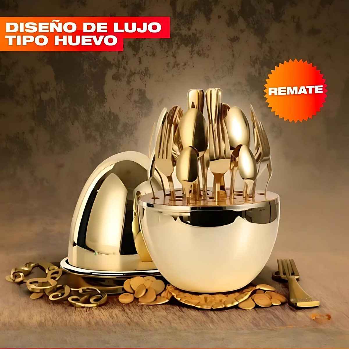 SET DE CUBIERTOS DE LUJO DORADOS - 24 PIEZAS