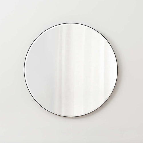 Espejo de pared redondo pequeño Edge negro de 30"