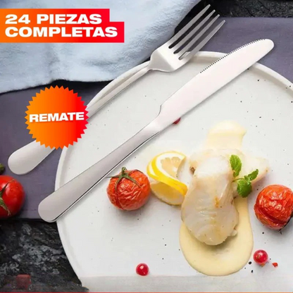 SET DE CUBIERTOS DE LUJO DORADOS - 24 PIEZAS