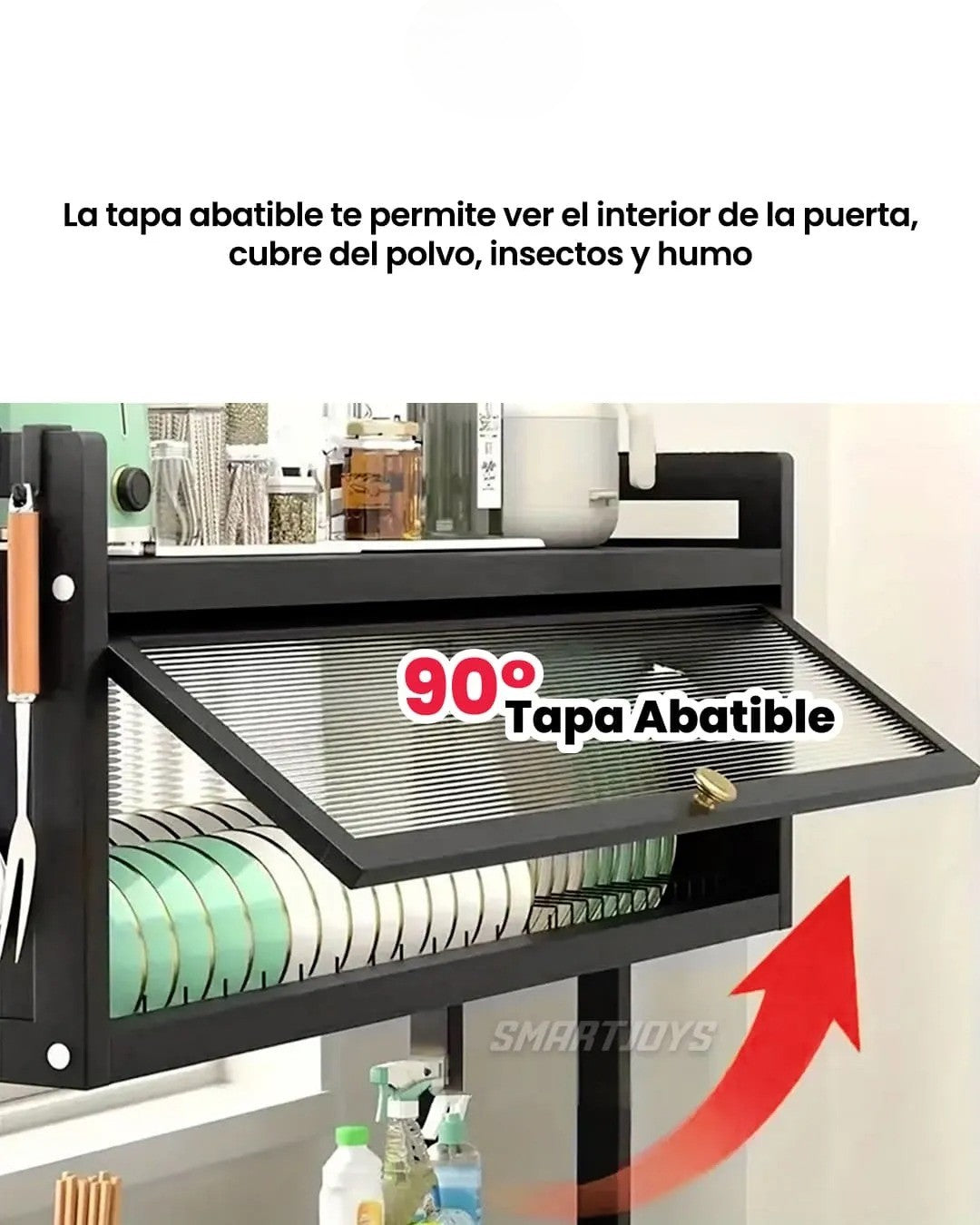 Organizador Escurridor De Platos Grande 85 cm Con Puerta