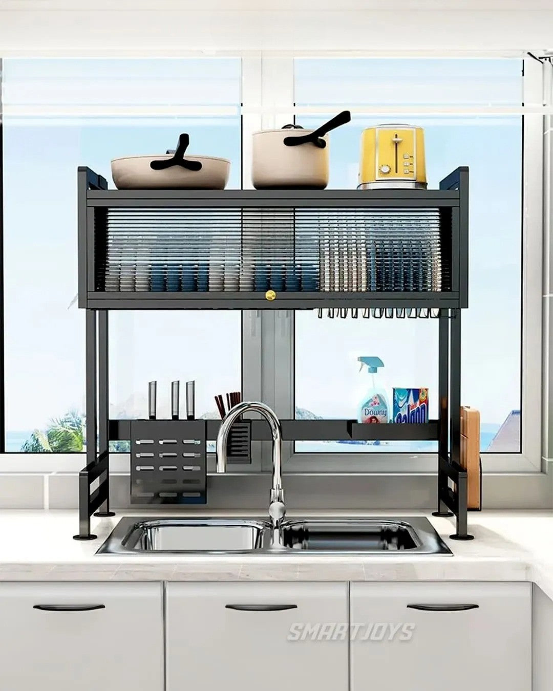 Organizador Escurridor De Platos Grande 85 cm Con Puerta