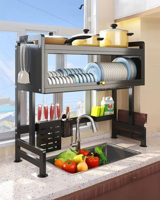 Organizador Escurridor De Platos Grande 85 cm Con Puerta